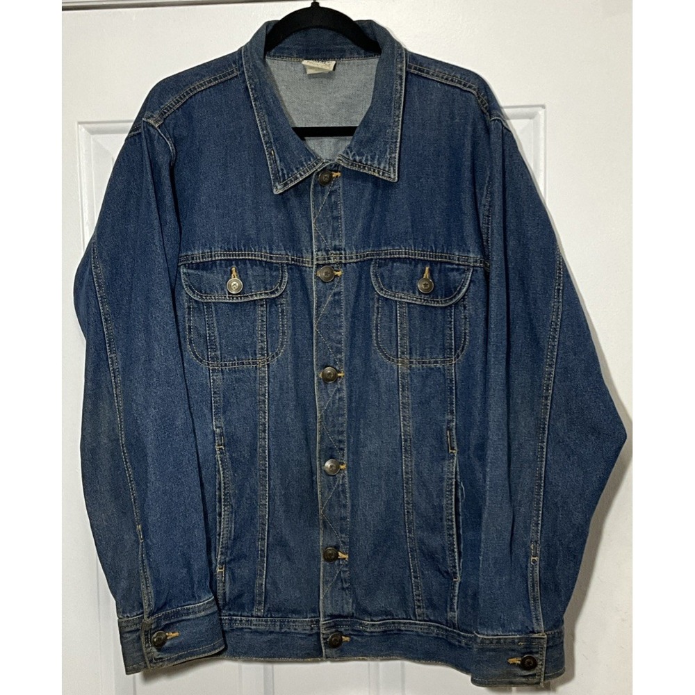 Vintage Duke Haband Trucker/Bomber/Biker Blue Denim Jacket Men's XL